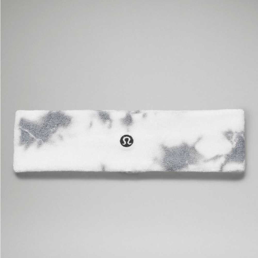 NWT Lululemon Cotton Terry Sports Headband Wht/Gray LU9AU5S RHIG